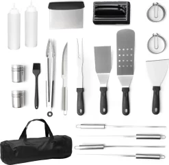 BBQ Gereedschapset - Opbergtas - BBQ Accessoires - BBQ Tang - BBQ Set - BBQ Borstel - BBQ Gereedschap - Roestvrij Staal -Thuis-BBQ 1200x1177 10