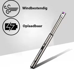 Oplaadbare Lange Dunne Elektrische Aansteker - Duurzame Plasma Aansteker - Inclusief Cadeauverpakking - BBQ – Kaarsen – Zilver -Thuis-BBQ 1200x1177 5