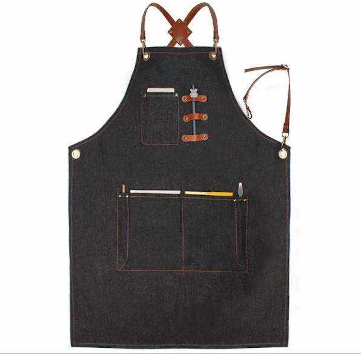 Schort - Denim - Zwart - Stoer - Dames - Heren - Spijkerstof - Sloof - Keuken Schort - Jeans - Kappers Schort - Koken - Bediening - Horeca - Bedrijfskleding - Hobby - Denim Schort - Hip - CADEAU TIP 1 Schort - Denim - Zwart - Stoer - Dames - Heren - Spijkerstof - Sloof - Keuken Schort - Jeans - Kappers Schort - Koken - Bediening - Horeca - Bedrijfskleding - Hobby - Denim Schort - Hip - CADEAU TIP