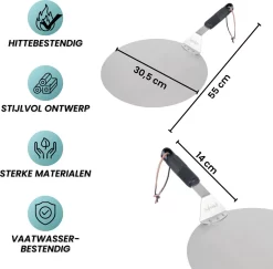 Nowad Pizzaschep RVS Rond - 30,5 Cm - PVC Handvat -Thuis-BBQ 1200x1179 3