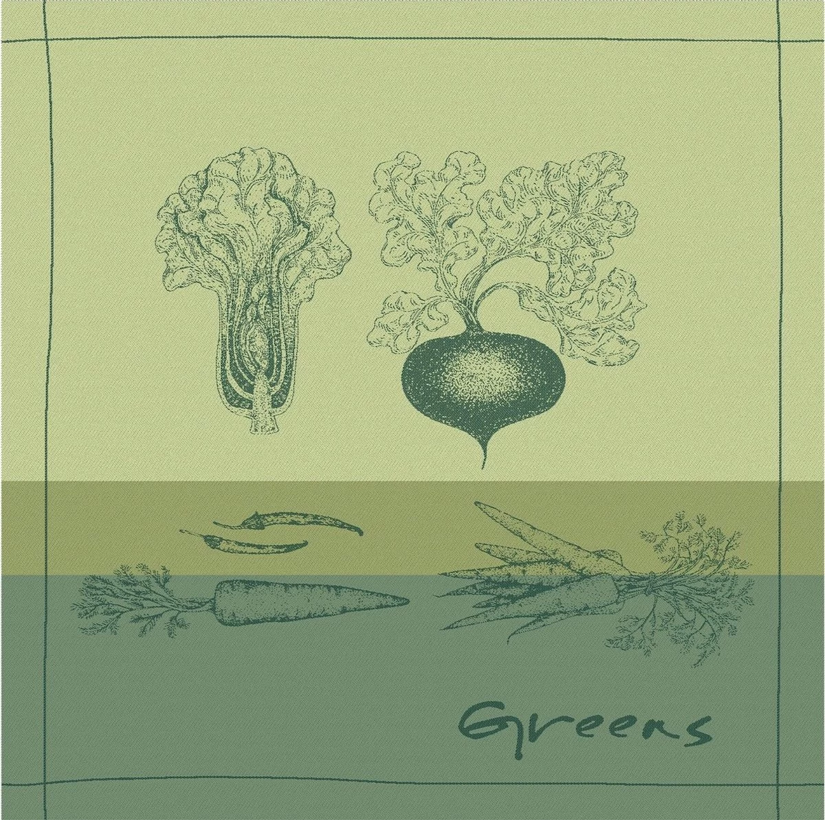 DDDDD Greens - 2 Theedoeken & 2 Keukendoeken - Green 2 DDDDD Greens - 2 Theedoeken & 2 Keukendoeken - Green - Afbeelding 2