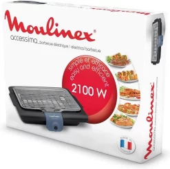 Moulinex BG134812 Barbecue Tafelblad Electrisch 2100W Zwart, Blauw, Zilver Barbecue -Thuis-BBQ 1200x1194 1