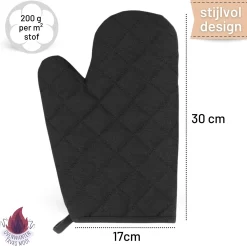 TAVAS Mooi Zwart Ovenwanten 2 Stuks Hittebestendige Ovenhandschoen Katoen, Thermolite Tot 220°C -Thuis-BBQ 1200x1197 4