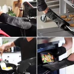 SWILIX ® Ovenwanten 2 Stuks - Ovenhandschoenen - Siliconen Ovenwant - Zwart 15 SWILIX ® Ovenwanten 2 Stuks - Ovenhandschoenen - Siliconen Ovenwant - Zwart -Thuis-BBQ 1200x1198 18