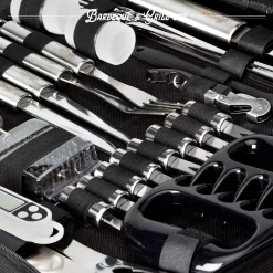 Mountain Jack® 40-Delige Luxe BBQ Grill Accessoires Set In Roestvrij Staal – Barbecue Gereedschap – Tangenset, Vlees Thermometer, Vleestang, Borstel, Spiezen, Vleesmes, Vleesvork -Thuis-BBQ 1200x1199 8