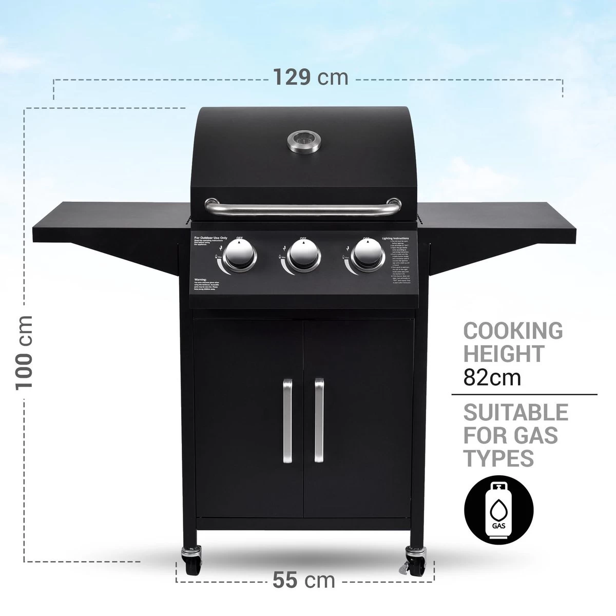 MaxxGarden Gas Barbecue - 3 Branders - Incl. Gratis BBQ Set 6 MaxxGarden Gas Barbecue - 3 Branders - Incl. Gratis BBQ Set - Afbeelding 6