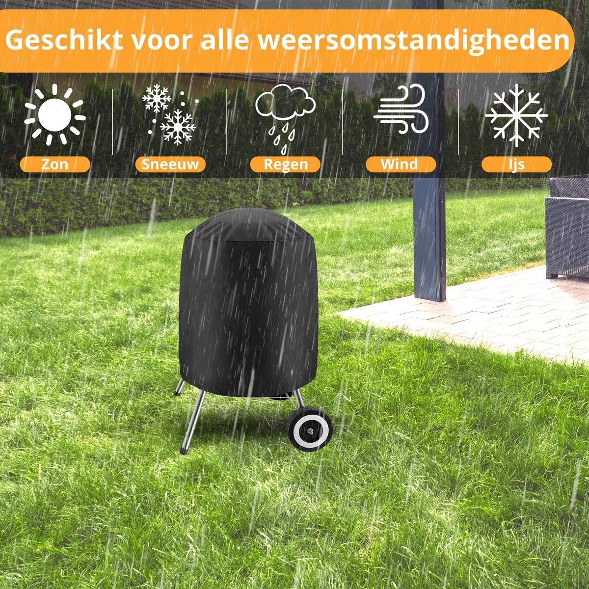 Ronde Waterdichte BBQ Hoes - Barbecue Accessoires - 57 Cm Diameter - 92 Cm Hoog 2 Ronde Waterdichte BBQ Hoes - Barbecue Accessoires - 57 Cm Diameter - 92 Cm Hoog - Afbeelding 2