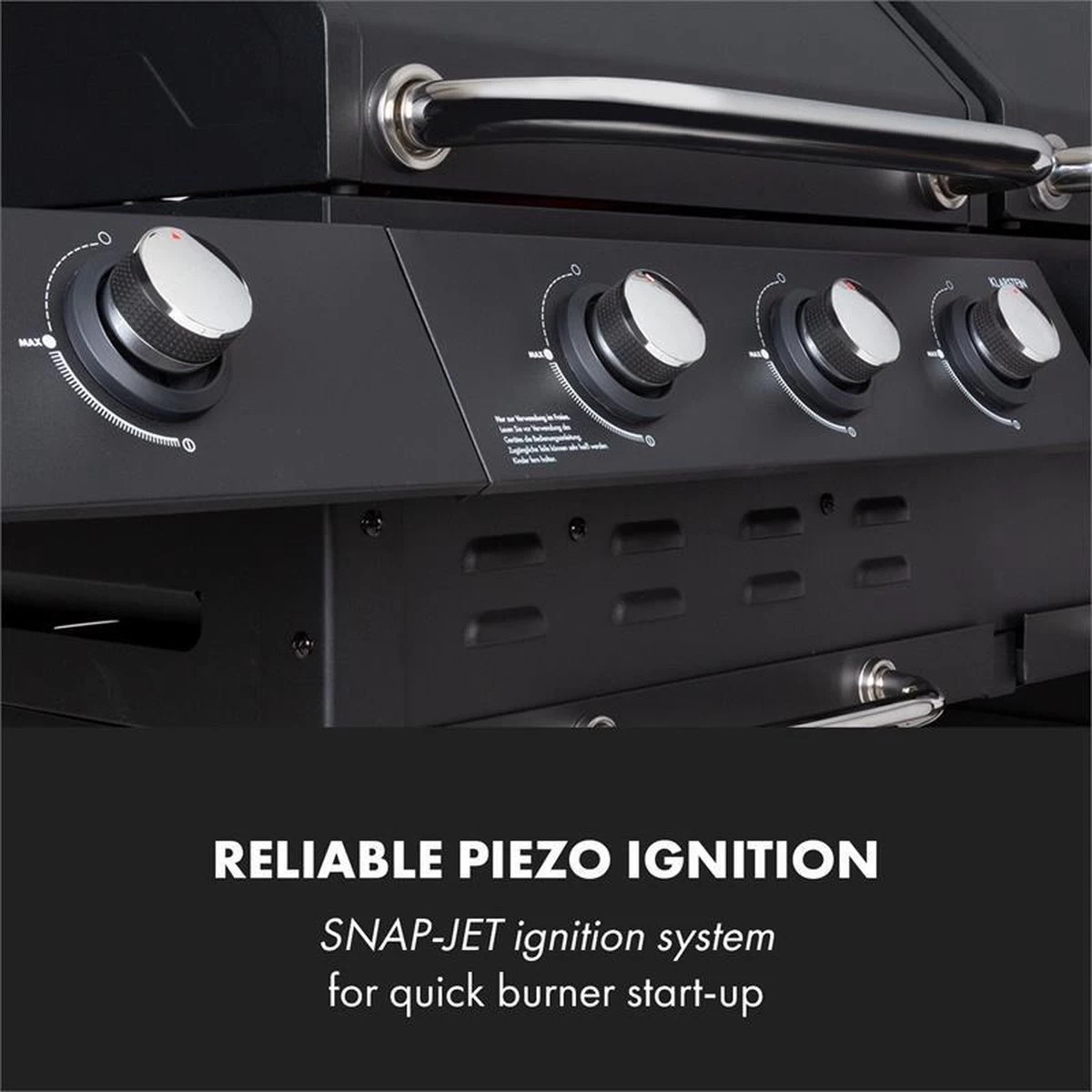 Klarstein Kingsville Double Barbecue - Houtskool- En Gasbarbecue - Smoker BBQ - Inclusief Deksels En Thermometer - Met 2 Roosters - Zwart 5 Klarstein Kingsville Double Barbecue - Houtskool- En Gasbarbecue - Smoker BBQ - Inclusief Deksels En Thermometer - Met 2 Roosters - Zwart - Afbeelding 5