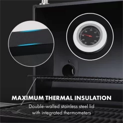 Klarstein Kingsville Double Barbecue - Houtskool- En Gasbarbecue - Smoker BBQ - Inclusief Deksels En Thermometer - Met 2 Roosters - Zwart 17 Klarstein Kingsville Double Barbecue - Houtskool- En Gasbarbecue - Smoker BBQ - Inclusief Deksels En Thermometer - Met 2 Roosters - Zwart -Thuis-BBQ 1200x1200 168