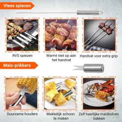 BBQ Accesoires Gereedschapset Koffer Set Tang Borstel Schort Barbecue Dagdeals - Chef Cook BBQ Accessoires Set -Thuis-BBQ 1200x1200 180