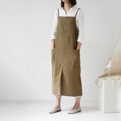 House Of Husk Linnen Keukenschort - Dames Kook Schort - Apron - Crossback - Khaki -Thuis-BBQ 1200x1200 322