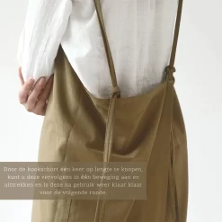 House Of Husk Linnen Keukenschort - Dames Kook Schort - Apron - Crossback - Khaki -Thuis-BBQ 1200x1200 323