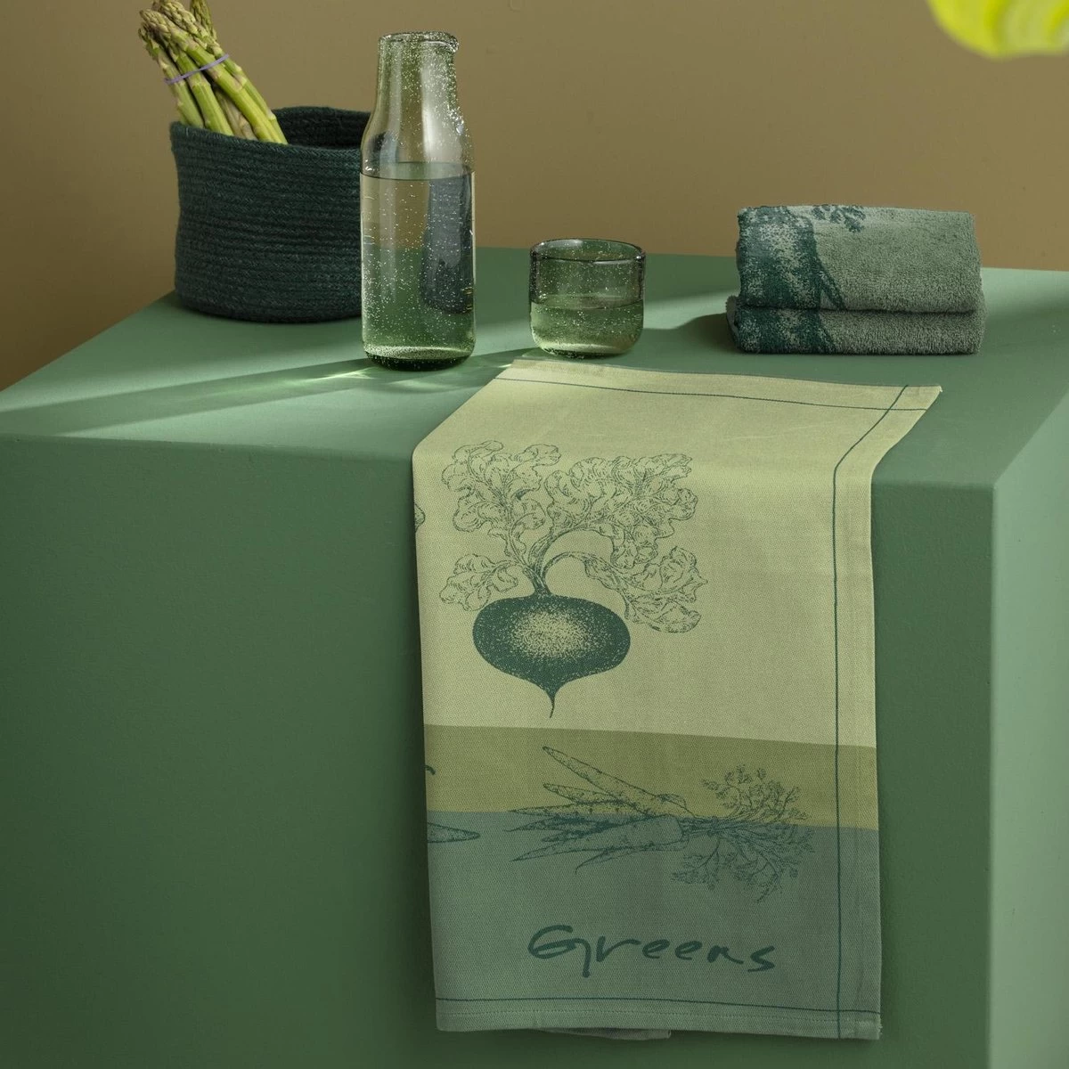 DDDDD Greens - 2 Theedoeken & 2 Keukendoeken - Green 4 DDDDD Greens - 2 Theedoeken & 2 Keukendoeken - Green - Afbeelding 4