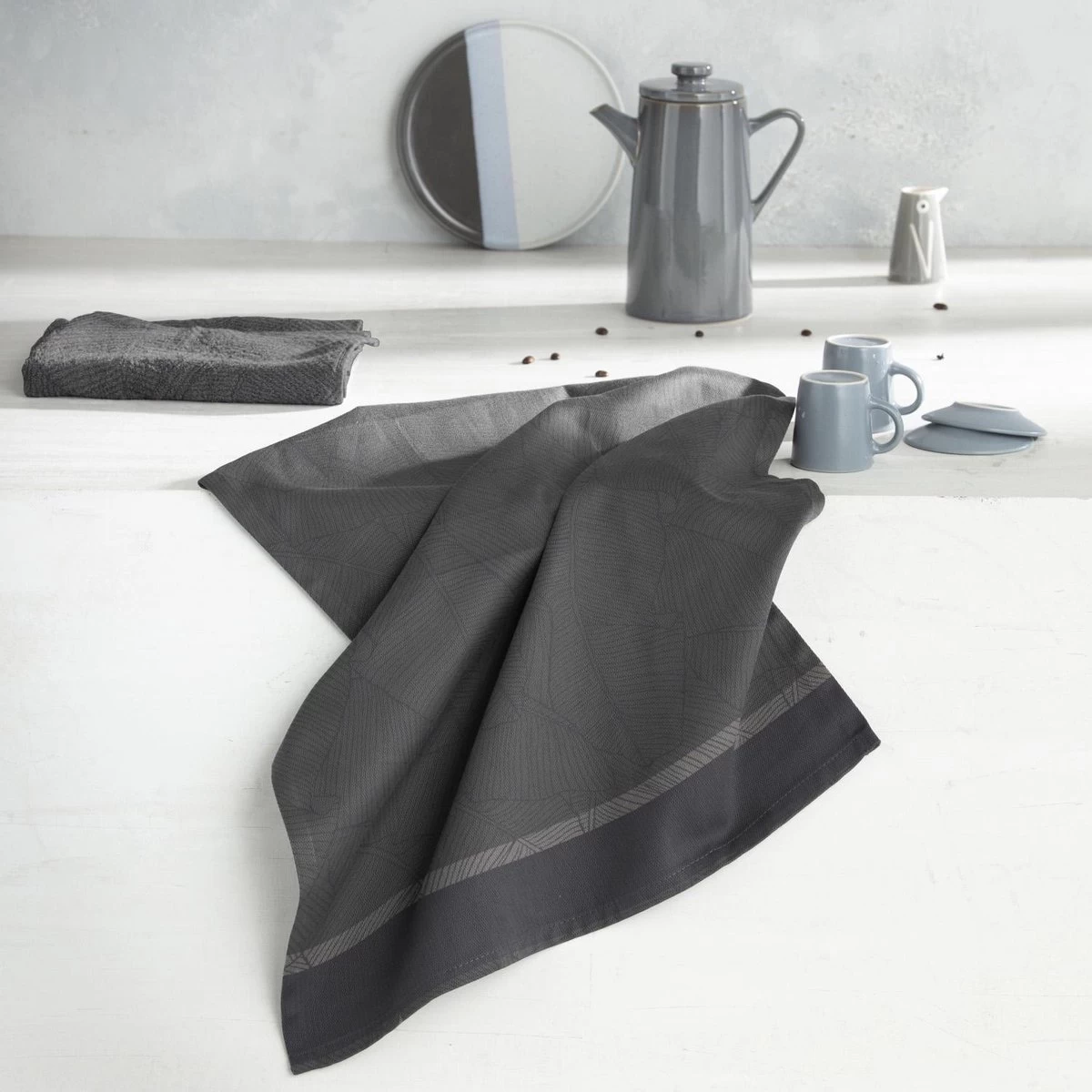 DDDDD Barrier - 2 Theedoeken & 2 Keukendoeken - Anthracite 4 DDDDD Barrier - 2 Theedoeken & 2 Keukendoeken - Anthracite - Afbeelding 4