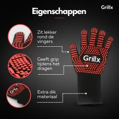 GrillX Hittebestendige Handschoenen - 2 Stuks - Ovenwanten - BBQ Handschoenen Tot 500°C - Ovenhandschoenen - BBQ Accesoires -Thuis-BBQ 1200x1200 424
