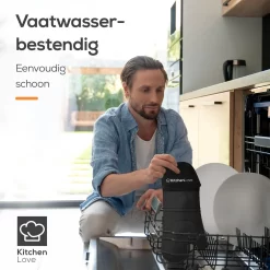 KitchenLove Ovenwanten - 2 Stuks Ovenhandschoenen - Hittebestendig Tot 250 °C - Siliconen - Zwart -Thuis-BBQ 1200x1200 449