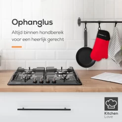 KitchenLove Ovenwanten - 2 Stuks Ovenhandschoenen - Hittebestendig Tot 250 °C - Siliconen - Rood -Thuis-BBQ 1200x1200 494