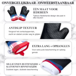 Fuwooo® Ovenwanten - Ovenhandschoenen - Siliconen - BBQ - Max 230°C -Thuis-BBQ 1200x1200 505