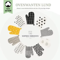 Ovenwanten Van Sophie Nordinn® - Ovenhandschoenen Lund (Raster Zwart) - Ovenwanten 2 Stuks - Katoen -Thuis-BBQ 1200x1200 516