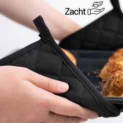 TAVAS Mooi Zwart Pannenlappen 2 Stuks Hittebestendige Pannenlapset Katoen, Thermolite Tot 220°C 10 TAVAS Mooi Zwart Pannenlappen 2 Stuks Hittebestendige Pannenlapset Katoen, Thermolite Tot 220°C -Thuis-BBQ 1200x1200 557