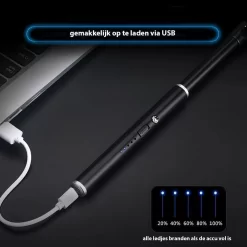 Oplaadbare Lange Dunne Elektrische Aansteker - Duurzame Plasma Aansteker - Inclusief Cadeauverpakking - BBQ – Kaarsen - Zwart -Thuis-BBQ 1200x1200 572