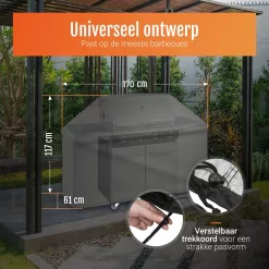 GrillX Barbecue Hoes - 170 X 61 X 117cm - BBQ Hoes Waterdicht - Beschermhoes Inclusief Trekkoord - BBQ Accesoires -Thuis-BBQ 1200x1200 577