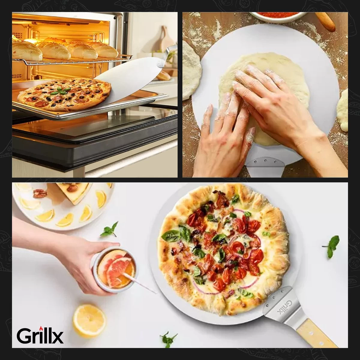 GrillX Pizzaschep Met Pizzasnijder - 30cm - In Luxe Doos - Pizzaspatel Voor BBQ & Oven - BBQ Accesoires Gereedschap 7 GrillX Pizzaschep Met Pizzasnijder - 30cm - In Luxe Doos - Pizzaspatel Voor BBQ & Oven - BBQ Accesoires Gereedschap - Afbeelding 7