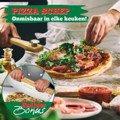Ecowize Pizzaschep Voor BBQ En Oven - Aluminium Pizzaspatel Vierkant 30cm Met Inklapbaar Handvat - Met Extra Professionele Pizzasnijder -Thuis-BBQ 1200x1200 665