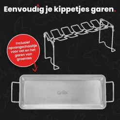 GrillX Kippenvleugelhouder - Kiphouder Voor BBQ & Oven - RVS - BBQ Accesoires 11 GrillX Kippenvleugelhouder - Kiphouder Voor BBQ & Oven - RVS - BBQ Accesoires -Thuis-BBQ 1200x1200 774
