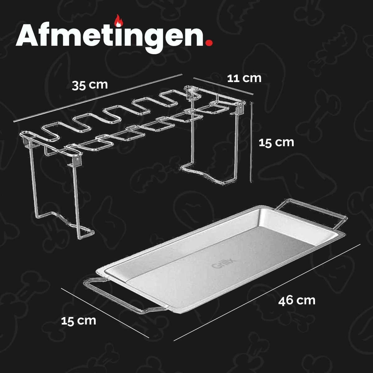 GrillX Kippenvleugelhouder - Kiphouder Voor BBQ & Oven - RVS - BBQ Accesoires 6 GrillX Kippenvleugelhouder - Kiphouder Voor BBQ & Oven - RVS - BBQ Accesoires - Afbeelding 6
