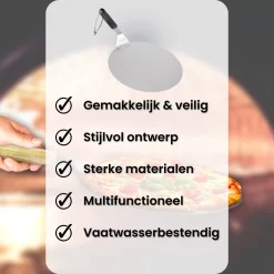 Nowad Pizzaschep RVS Rond - 30,5 Cm - PVC Handvat -Thuis-BBQ 1200x1200 782