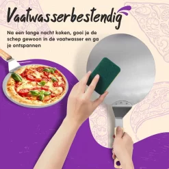 Nowad Pizzaschep RVS Rond Voor BBQ En Oven - 30,5 Cm - Pizzaspatel - Taartschep - Houten Handvat - Ophangbaar - Rond - Vaatwasbestendig - Keukenaccessoires -Thuis-BBQ 1200x1200 802
