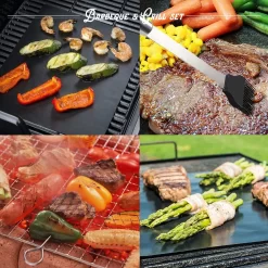 Mountain Jack® 40-Delige Luxe BBQ Grill Accessoires Set In Roestvrij Staal – Barbecue Gereedschap – Tangenset, Vlees Thermometer, Vleestang, Borstel, Spiezen, Vleesmes, Vleesvork -Thuis-BBQ 1200x1200 817