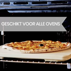 Buxibo 2in1 Pizzasteen - Voor BBQ & Oven - Inclusief Serveer Plank - Pizzabord/Pizzaplank - 30.5 X 38.1 X 1.4 Cm -Thuis-BBQ 1200x1200 872