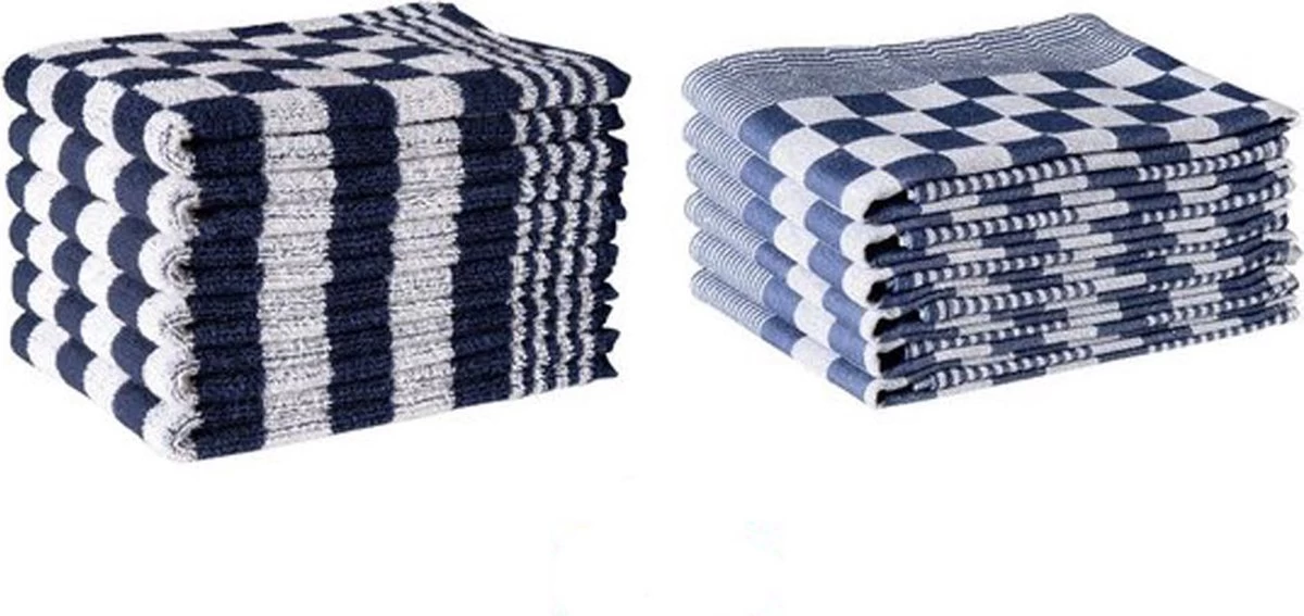 Merkloos Theedoeken En Keukendoeken Set - 6 Theedoeken - 6 Keukenhanddoeken - Blauw 5 Merkloos Theedoeken En Keukendoeken Set - 6 Theedoeken - 6 Keukenhanddoeken - Blauw - Afbeelding 5