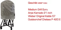 COVER UP HOC Diamond Bbq Hoes Rond - 70x80 Cm - Waterdicht Met Stormbanden En Trekkoord - Geschikt Voor O.a. Kamado, Big Green Egg, Grill Guru, The Bastard, Patton,Weber -Thuis-BBQ 1200x586