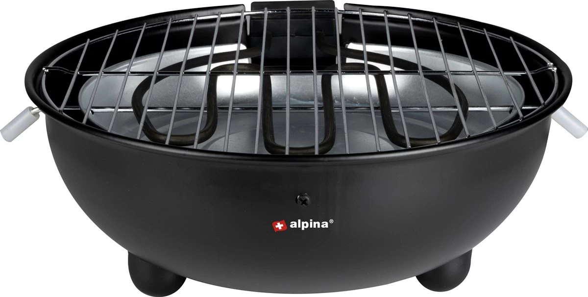 Alpina Elektrische BBQ - Tafel-Barbecue - Geen Rook - Binnen Barbecueën - 1250W - Ø 30 Cm - Zwart 2 Alpina Elektrische BBQ - Tafel-Barbecue - Geen Rook - Binnen Barbecueën - 1250W - Ø 30 Cm - Zwart - Afbeelding 2