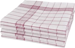 Treb Horecalinnen Glasdoeken 4 Stuks Wit Met Rode Lijnen 70x70cm - Treb Towels -Thuis-BBQ 1200x774 1