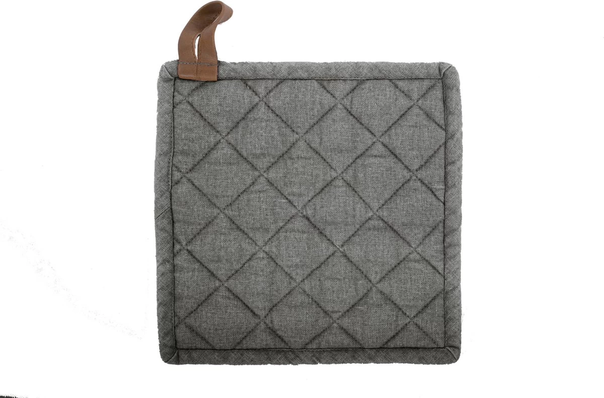 Merkloos Tiseco Myrna Pannenlappen – Katoen – Set 2 Stuks - 20x20CM – Antraciet 1 Merkloos Tiseco Myrna Pannenlappen – Katoen – Set 2 Stuks - 20x20CM – Antraciet