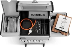Burnhard Gas BBQ FRED JR. Deluxe - 2 Branders - Incl. Keramische Infraroodbrander & Afdekhoes - Deluxe -Thuis-BBQ 1200x796