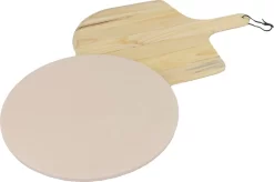 MaxxHome Pizzasteen - BBQ Steen - Maximum Te Verhitten Tot 600 Graden - ⌀33 - Incl. Houten Schep