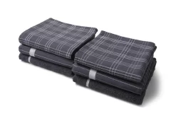 Twentse Damast Keuken Handdoeken Mix&Match - Katoen - Keukendoeken En Theedoeken Set - 3 Stuks - Antraciet