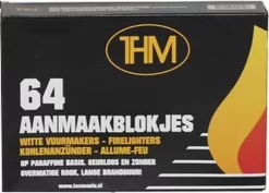 THM Witte Aanmaakblokjes Paraffine 64 Stuks Omdoos 12 Pakjes -Thuis-BBQ 1200x858