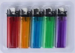 Merkloos 5x Gekleurde Aanstekers 9 Cm - Sigaretten Aanstekers 5 Stuks - Wegwerp Aanstekers