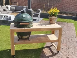 BBQ Tafel - Geschikt Voor Big Green Large/Bastard Large/Bastard Large Urban/Yakiniku 19 Inch/Monolith Large - Eikenhout - 87 Cm -Thuis-BBQ 1200x900 4