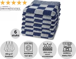 Droomtexiel® Horeca Kwaliteit Katoenen Theedoeken & Keukendoeken Set - 6x Theedoeken + 6x Keukendoeken - Blauw Wit - -Thuis-BBQ 1200x924 1
