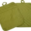 Roegaarden Pannenlappen - Pannenlap - 2 Stuks - Met Insteekvakken - Groen