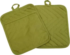Roegaarden Pannenlappen - Pannenlap - 2 Stuks - Met Insteekvakken - Groen