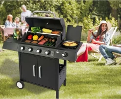 El Fuego San Angelo 4.1 Gasbarbecue - 5 Branders - Zwart -Thuis-BBQ 1200x979