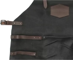 Old West BBQ Schort Barbecue Schort Leer - Zwart -Thuis-BBQ 1200x985 1